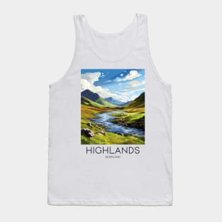 A Pop Art Travel Print of the Highlands - Scotland Tank Top